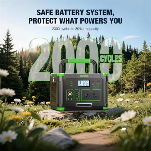 Image of 1000W Portable Power Station 999Wh Solar Generator for Outdoor Home | with 120V AC Outlet, 10-Port, PD 60W Fast Charging Backup Battery Pack Power Supply Camping Travel Emergency RV Van Hunting
