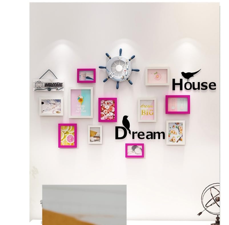 Kit cornici per Foto da Parete per Galleria, Set di 11 cornici per Foto Multiple, Cornice per Foto Collage Fai da Te Creativa, Combinazione Multi-Display Come Decorazione da Appendere alla p
