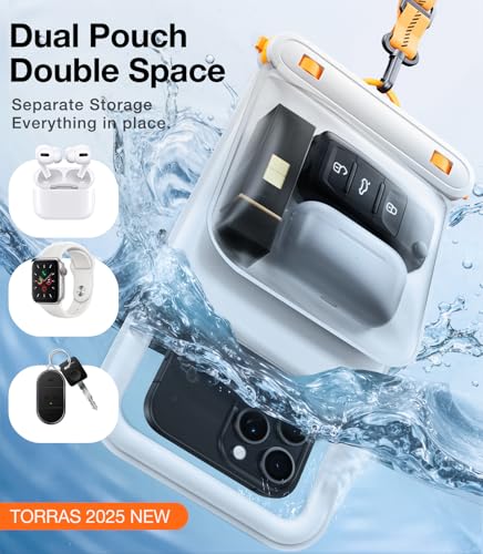 Bolsa seca para teléfono celular y funda impermeable IP68 blanca 2