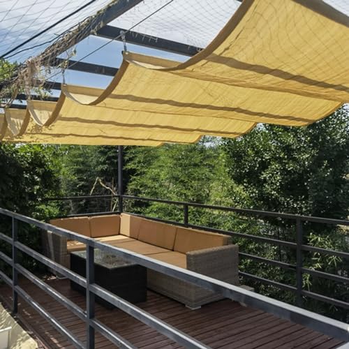 Housse pour pergola rétractable ondulée protégeant du soleil extérieur