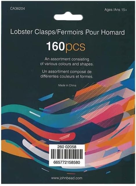 John Bead Findings - Assortment Round 8 Slots Lobster Clasps 160pcs