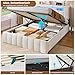 AOGLLATI Polsterbett 140x200 mit Stauraum,Hydraulisches Bett mit LED-Bleuchtung und Ladestation Jugendbett Doppelbett Bettgestell mit Kopfteil aus Samt-Ohne Matratze (Beige Samt, 140x200cm)