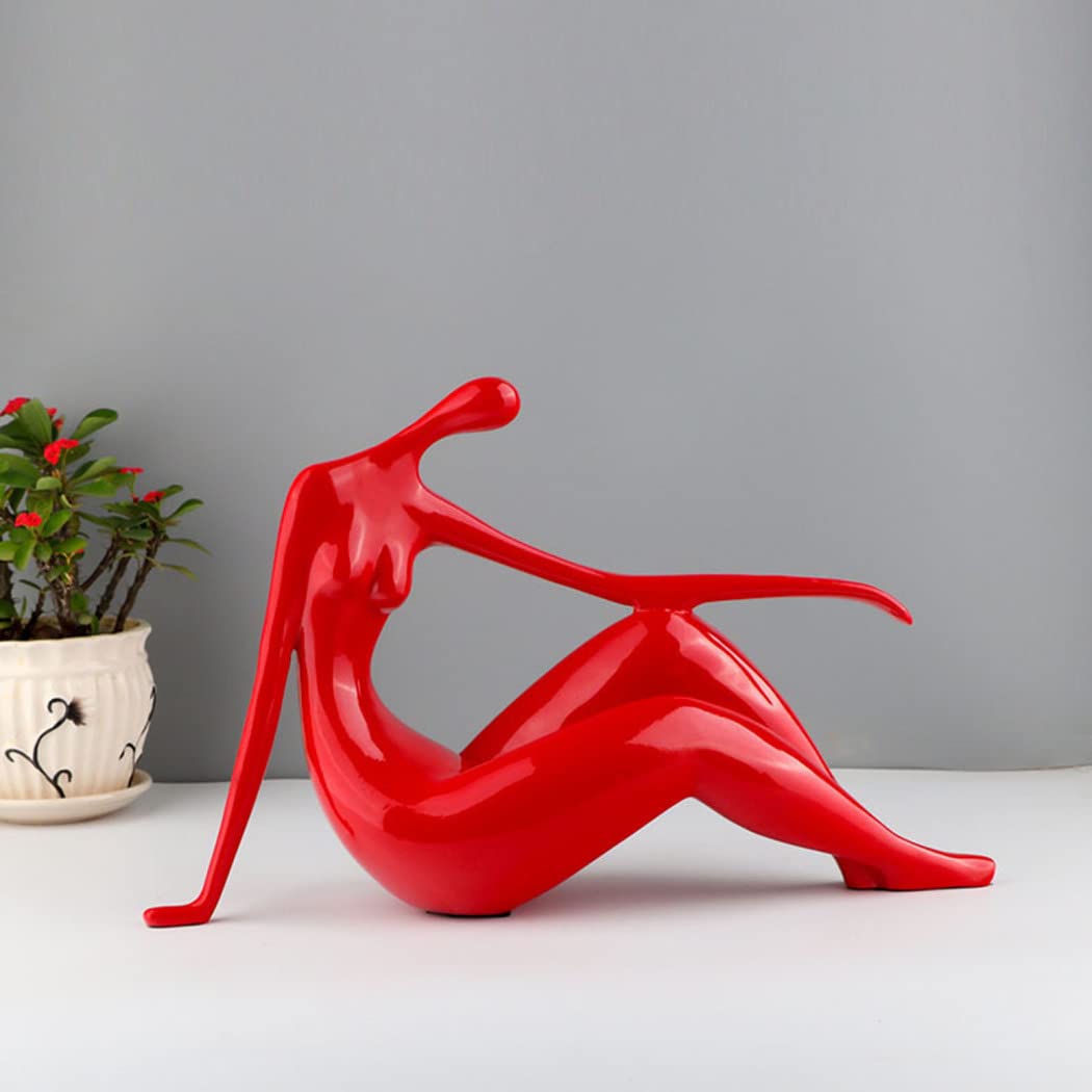 LGYKUMEG Modern skulptur Frau Wohnzimmer deko,nackte Frau Figur, Körperkunst Extrem einfache Statue Charakter, HomeOffice Bücherregal Dekor,Weiß,38 * 22cm