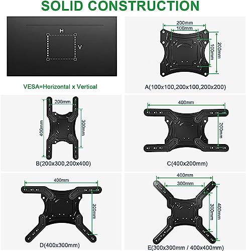 Full Motion Tv Mount Bracket For Most 26"-65" Tvs, Tv Wall Mount Bracket With Vesa 600X400Mm Up To 121 Lbs #TOP3