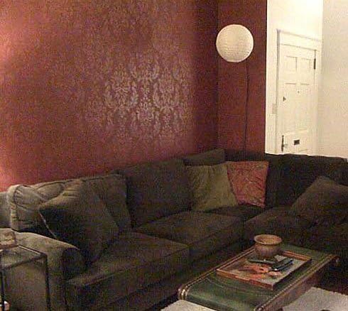 Damask Verde Wall Stencil - Reusable Allover Stencil for Painting Walls - Affordable Home Decor Alternative to Wallpaper - Cutting Edge Stencils
