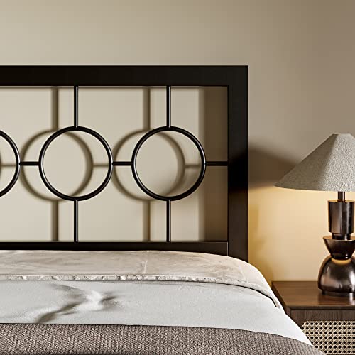 Allewie Twin Size Metal Platform Bed Frame With Modern And Vintage Style Headboard,No Box Spring Need,Easy Assembly,Noise-Free In Black #TOP3