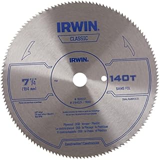 IRWIN Tools Classic Series Steel Corded Circular Saw Blade, 7 1/4-inch, 140T, .087-inch Kerf (11840)