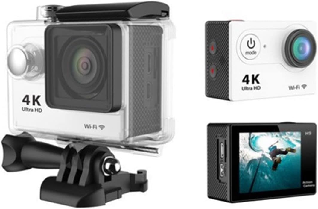 Ultra HD 4K Action Camera WiFi 12MP 2 Inch 30M Go Waterproof Pro 170D Helmet Bicycle Video Recording Camera Outdoor Sport Cam for Business Meetings (Yellow with Remote)