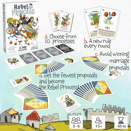 Image of Rebel Princess Standard Edition, Ultimate Blend of Theme and Strategy | Fast-Paced Addictive Card Game, Perfect for Game Nights, 3+ Players Ages 15+ 45 Minutes, from The Creators of Cat in The Box