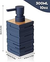 Vista 6 de dispensador de jabón de bambú (azul redondo)