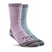 Farm to Feet Unisex Boulder Medium Weight Merino Wool Hiking Crew Socks 2-Pack, Lavendula and Niagra Blue, Medium