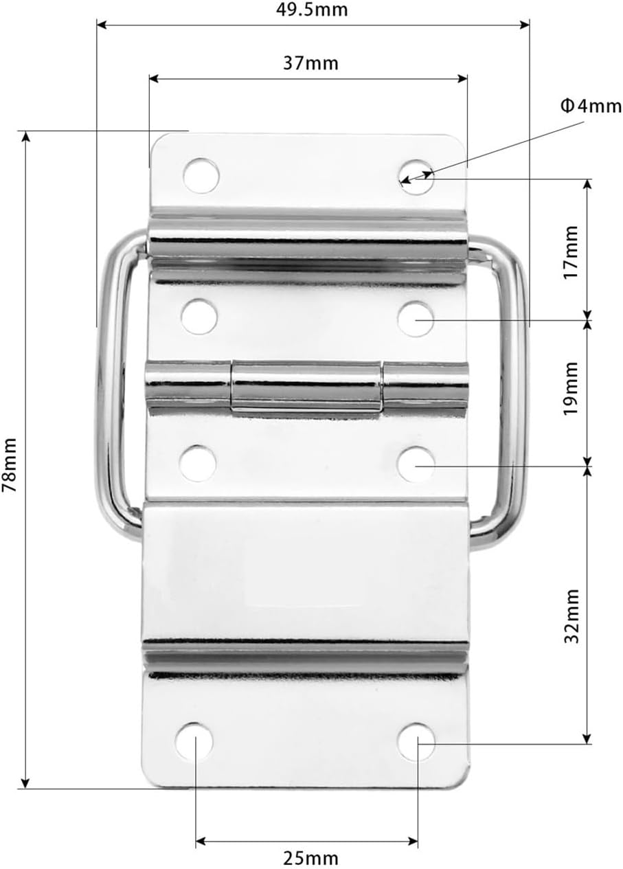 Adjustable Hinges Door Closing Hinges 2Pcs Air/Flight Case Doors Tool Boxes Lockers Support Hinge Cabinet Hinges Furniture Fittings Box Accessories Tool Hardware(37x38mm 2PCS)