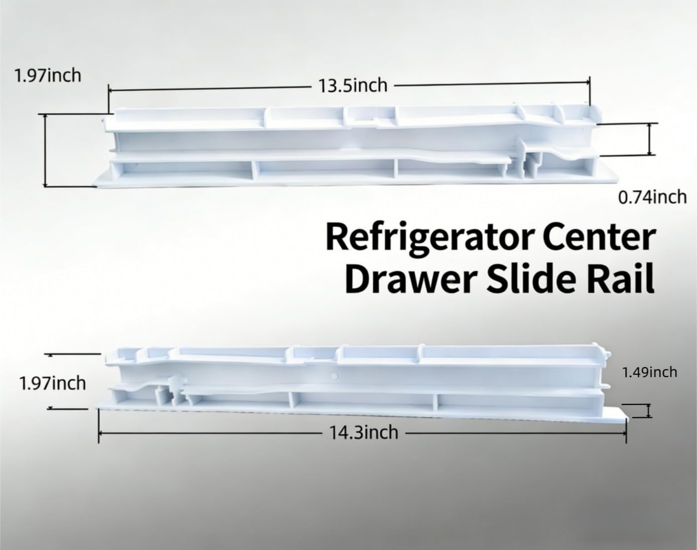 Refrigerator Center Drawer Slide Rail - Exact Replacement for Whirlpool Kenmore Maytag KitchenAid Amana Fridges - Replaces W10326469 WPW10326469 8208326 67004514 12796401