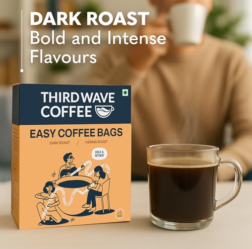 Image of THIRD WAVE COFFEE | Vienna Roast | Easy Coffee Bags | 100% Arabica | Dark Roast | Pack of 5 | 5 * 10 grams