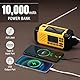[10,000mAh Akku] Raddy SH-906 Notfallradio, tragbares Solar-Handkurbelradio mit AM/FM/SW/VHF, Taschenlampen-Leselampe, SOS, Kompass, Handy-Ladegerät für Survival im Freien