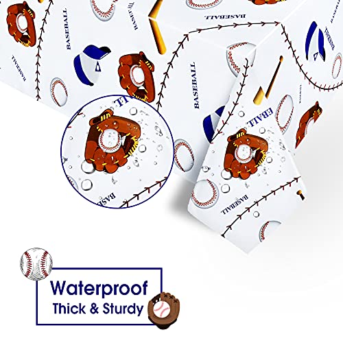 Upow 2 Pack Baseball Tablecloth For Party Decorations - Disposable Plastic Baseball Table Cover For Boys Kids Party Supplies Baby Shower, Table Cloth For Sports Baseball Themed Party Favors #TOP1