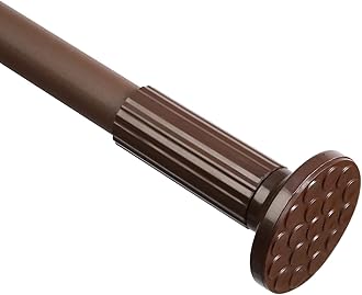 Umimile Tension Shower Curtain, Spring Shower Tension Curtain Rod, Closet Rod, for Windows or Shower, Rust Resistant Easy to Install, (Brown, 51-126”)