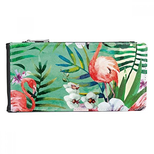Portefeuille flamant rose zippé contre le désordre des cartes