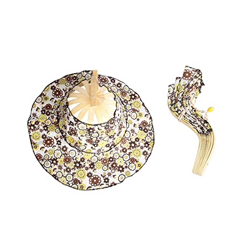 Sombrero plegable de bambú 2 en 1 para mujer miniatura 1