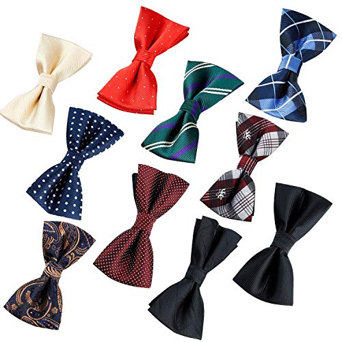 10 Pcs Elegant Pre-Tied Bow Ties Formal Tuxedo, Mixed Color D, Size Medium #TOP5