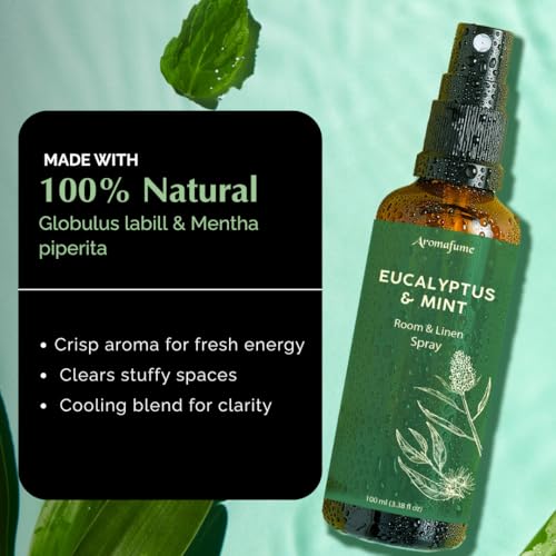 Image of Eucalyptus & Mint Air Freshener Spray for Room & Linen 100ml by Aromafume