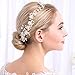 Produktbild Deniferymakeup Hochzeit Brautschmuck Handarbeit Perlen Haarkamm Blumen Stirnband Perlen Haar Zubehör Handarbeit Kopfschmuck Brautschmuck Tiara Dainty Perle Haar Kamm