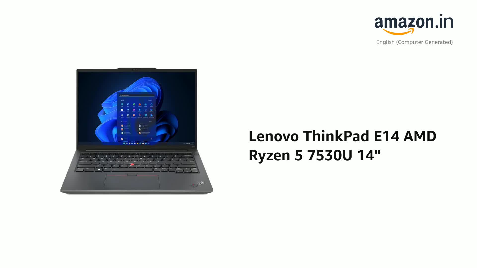 Lenovo ThinkPad E14 AMD Ryzen 5 7530U (8GB RAM/512GB SSD/Win 11