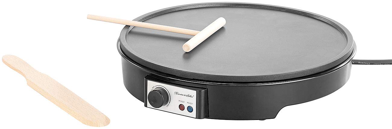 Rosenstein & Söhne Crepe Maker XL Elettrico con Regolatore di Temperatura e Rivestimento Antiaderente