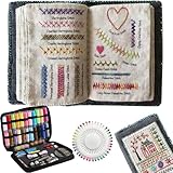 DIY Stitch Book, Stitch Book Embroidery, Comprehensive Sewing Guide with 86+ Patterns, Tools & Floss Set, Perfect for Beginners & Enthusiasts, Portable & Travel-Friendly