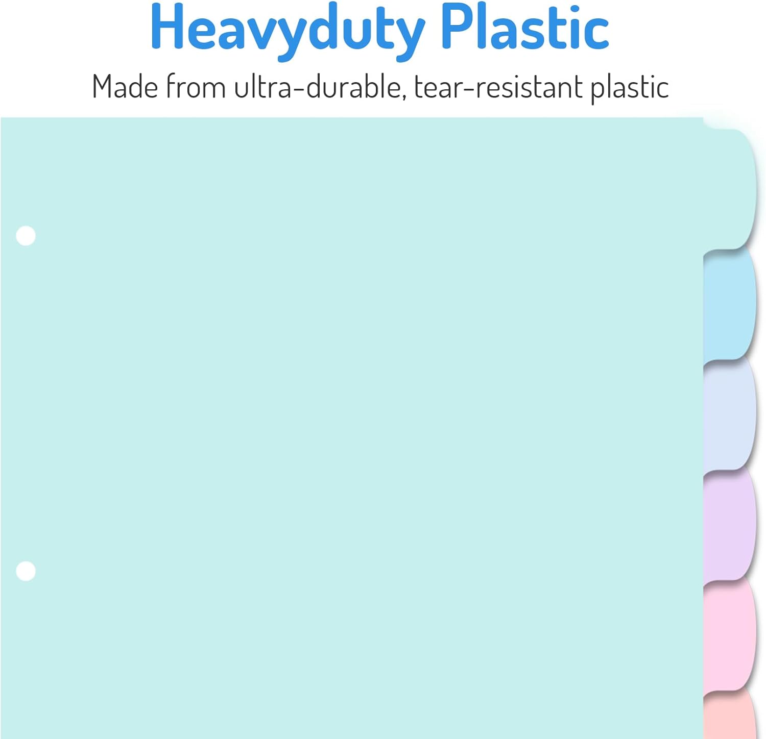 Forvencer 8-Tab Binder Dividers with Tabs, Big Tabs, Write&Erase Plastic Dividers for 3 Ring Binder, Binder Tabs for Organizers, 3 Ring Binder Dividers with Tabs for School Office (Pastels, 2 Set) - Image 3