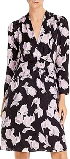 Womens Silk Blend Floral Casual Dress Black 4 - Buy now