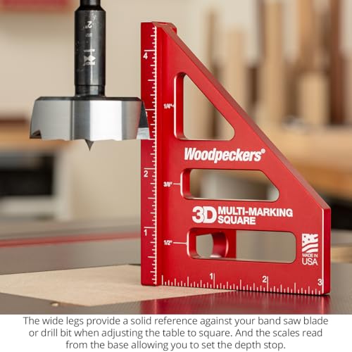 Woodpeckers 3D Multi-Marking Square, Inch Version, USA Made, Feature Packed Aluminum Woodworking Square for Layout, Joinery, Assembly Check - Image 6