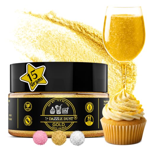 Dazzle Dust Edible Glitter Powder Sprinkles for Cake Decorating, Drinks, Cookie, Icing, Dessert...