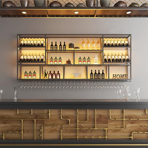 Soporte para botellas de vino metal dorado de pared miniatura 4