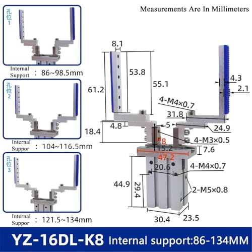 Cylindre pneumatique MHZL2-16D de haute précision à ouverture réglable - 3