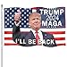 Osne4u Donald Trump 2024 Flags 3x5Ft Outdoor Indoor Double Stitched I Will Be Back Sign Make America Great Again Banner MAGA American Flags