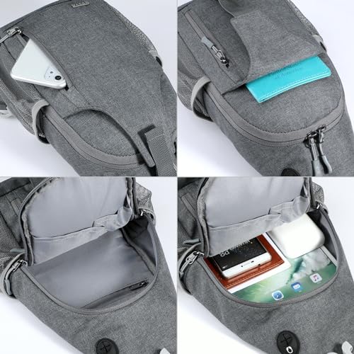 Voova Crossbody Sling Backpack for Men and Women, Grey - image 2