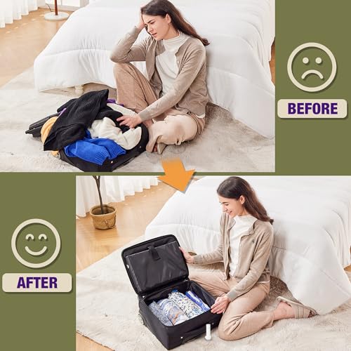 Image of Travel Vacuum Bags with Electric Pump, Vacuum Travel Bags for Luggage and Suitcase, Clothes Clothing (6S 6XS)