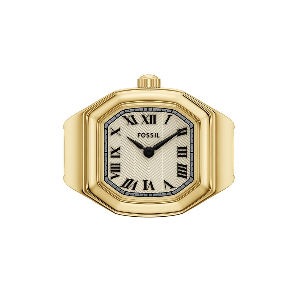Fossil Women's Watch Ring, Quartz Stainless Steel Two-Hand Ring Watch for Women