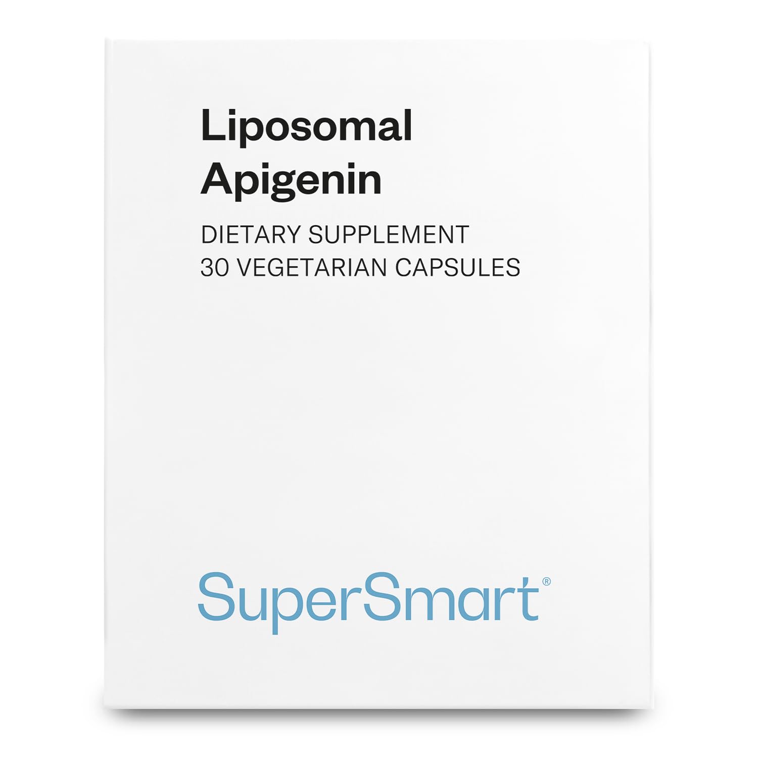 Liposomal Apigenin - Apigénine Liposomale Haute Biodisponibilité - Longévité, Relaxation et Santé Cérébrale - NAD booster - Complément Alimentaire Anti-Âge - 30 Gélules Végétales - SuperSmart
