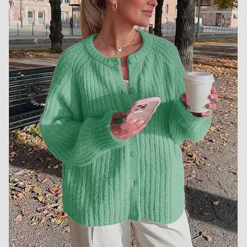 Image of Sumleno Womens Open Front Button Down Sweater Long Sleeve Y2k Chunky Knit Cardigan Trendy Fall Outfits Casual Knitwear Coats