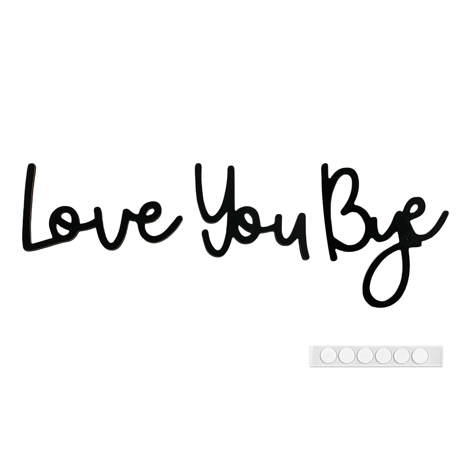 Sgphrzlt Love You Bye Sign Above Door, Love You Bye Door Topper, Wood Home Wall Decals, Entryway Script Decor, Express Warm for Family Hallway Wall Stickers with Letters, Black