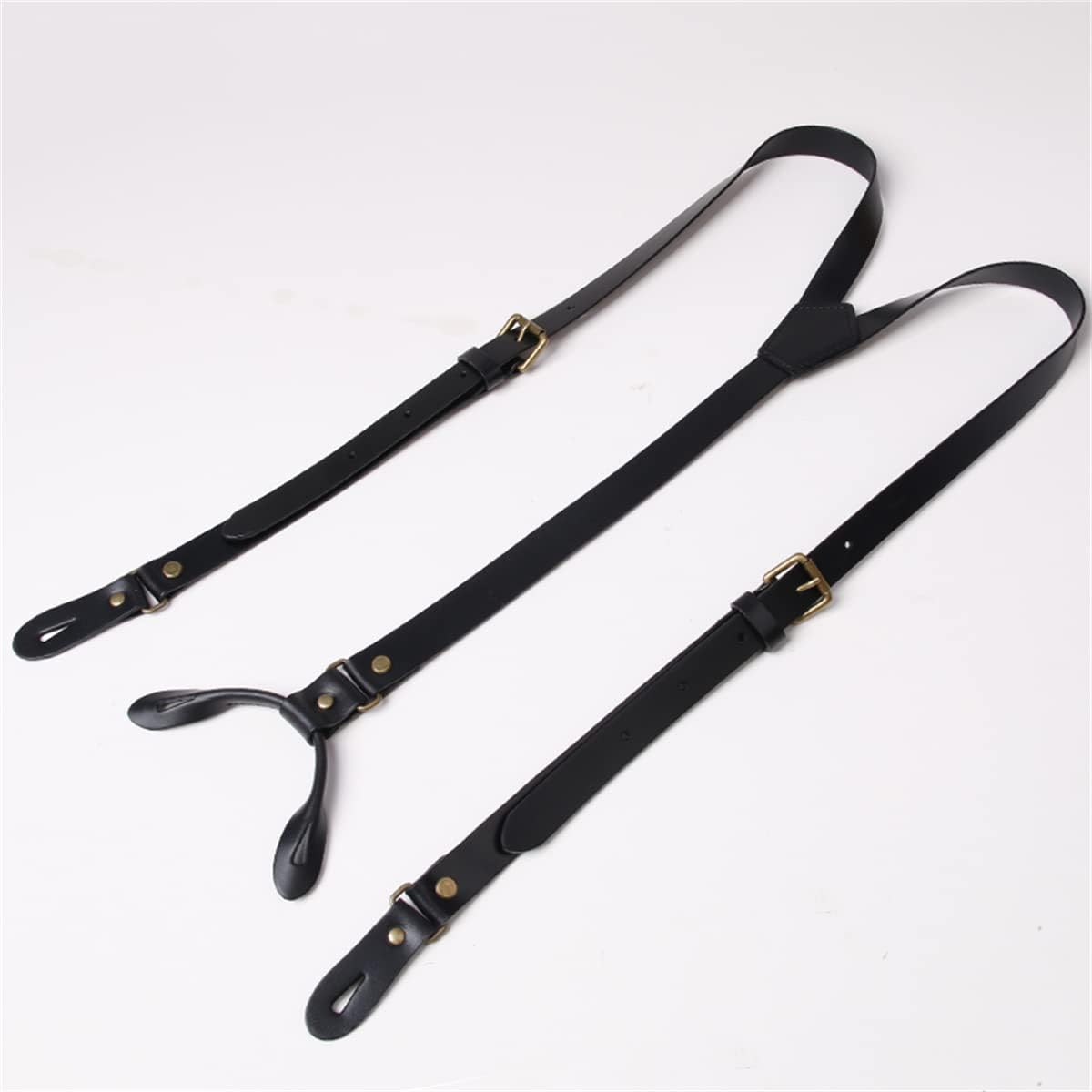 suspenders for men, Genuine Leather Suspenders for Men Button end 2cm Wide Mens Braces Adjustable Groomsmen