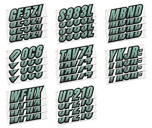 Image of STIFFIE Techtron Cozumel /Black 3 inch Boat & PWC Registration Decals • Numbers Letters Stickers