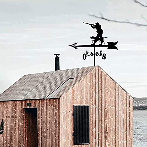 Veleta de viento de metal con cazador para decorar el jardín y el patio de tu granja 2