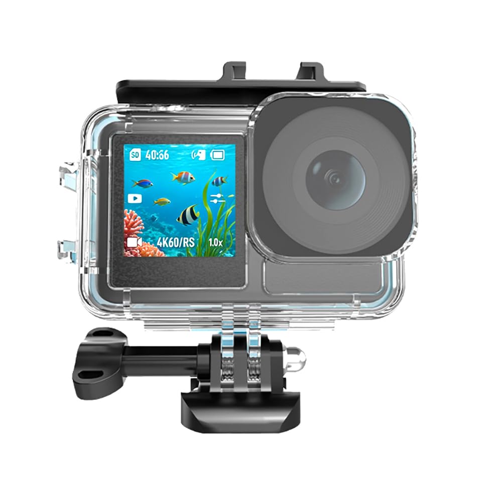 Waterproof Case for DJI Osmo Action 5 Pro/4/3 Camera,Underwater 45M/148FT Diving Housing Protective Shell with Cold Shoe Quick Release Mount Accessories