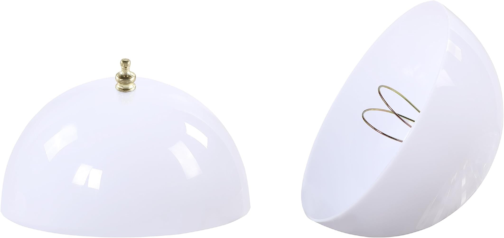 28008-15-2, Clip-on Dome Shade for A-Type Bulb Indoor Location Light Fixtures/White Finish, 7 5/8" Diameter x 4" Height, 2 Pack