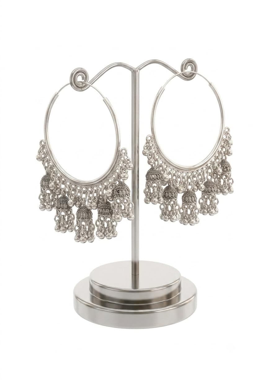 Oxidized silver earrings-image-31