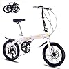 Vouwfiets, opvouwbare stad Compacte fiets Urban Commuter + Heren Dames Opvouwbare fiets, 16-inch variabele fiets voor…