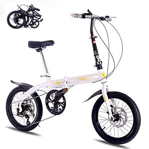Vouwfiets, opvouwbare stad Compacte fiets Urban Commuter + Heren Dames Opvouwbare fiets, 16-inch variabele fiets voor…